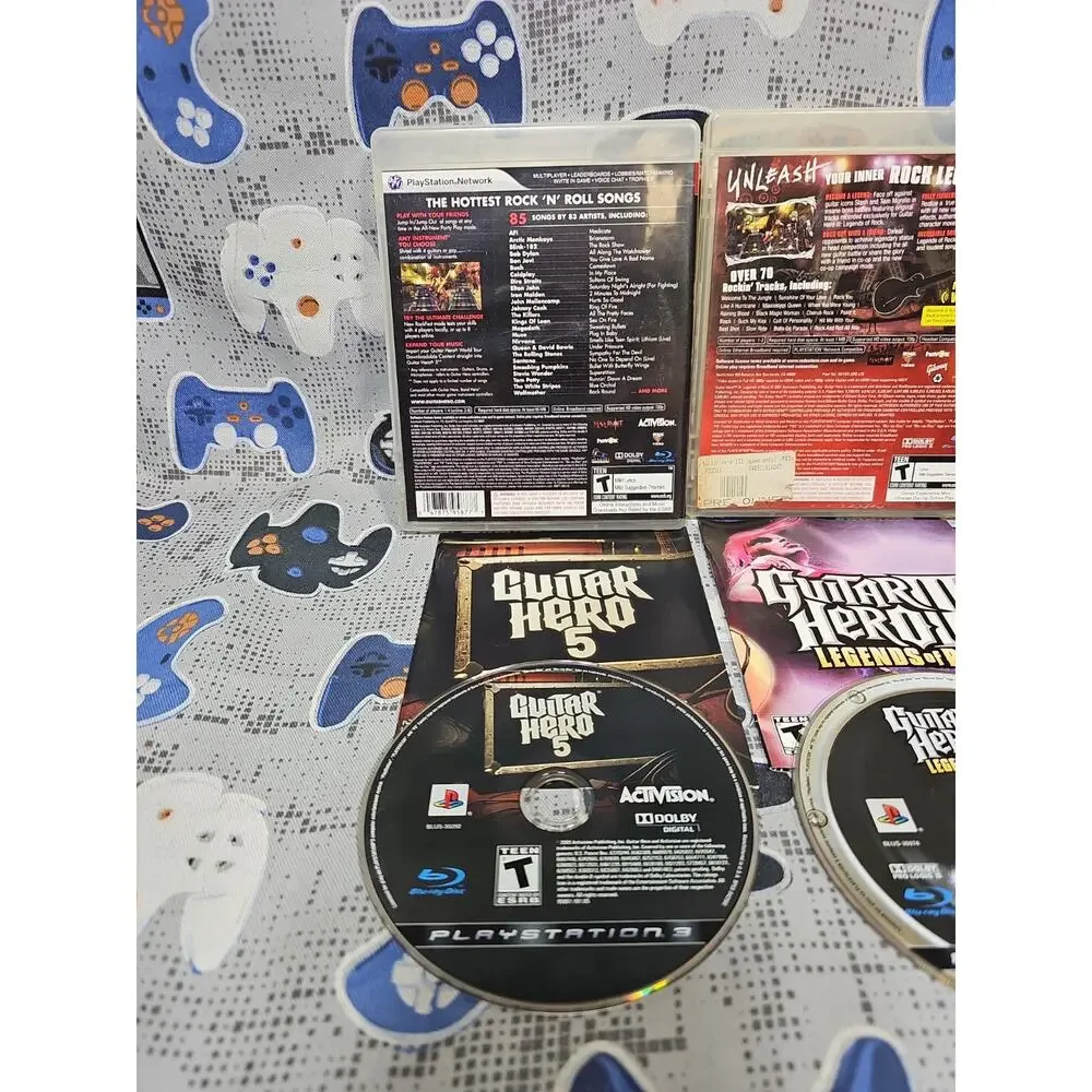 Guitar Hero 5 / 3 / Aerosmith (Sony PlayStation 3 PS3) 3-Pack CLEANED/TESTED VG